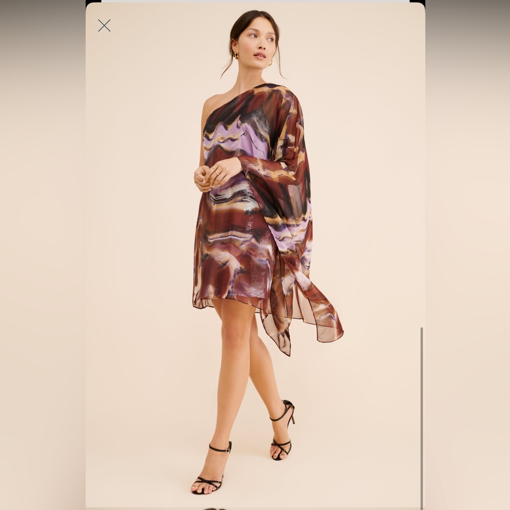 Halston Earth Strata Mini Dress